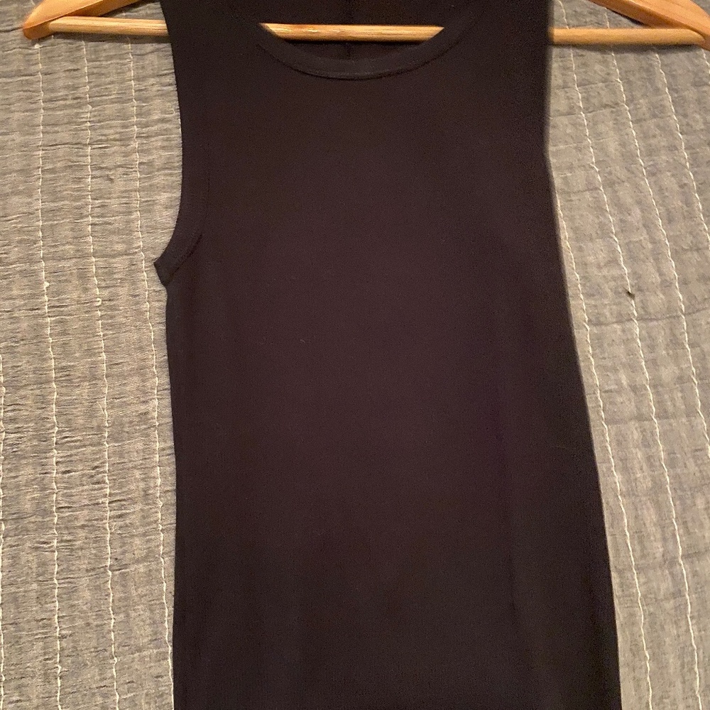 Cut Out Back Small Reformation Black Ribbed Tank